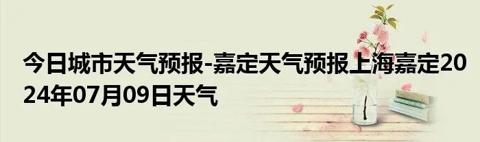 嘉定天气预报（嘉定天气预报一周）